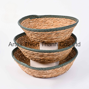 Elegant Braided Water Hyacinth <b>Basket</b> Natural Woven <b>Storage</b> Organizer for Home Decor OEM Supplier in Vietnam - Product Image 2