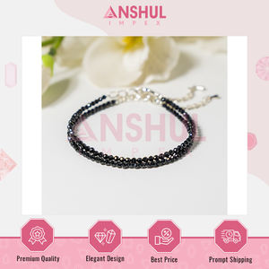 Elegante Tobillera de Cristal de Turmalina Negra Facetada de Grado AAA, Longitud Ajustable, Unisex, Ligera, Versátil, Joyería de Moda - Product Image 4