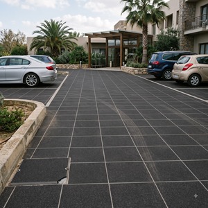 Outdoor Parking Vitrified 400x400mm Punch Finish 12mm Heavy Duty Anti Slip Swimming Pool Flooring Driveway Garden Walkway Matte - Product Image 5