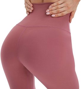 Leggings Deportivos de Cintura Alta para Mujer, Ajustados, para Yoga y Gimnasio, Mezcla de Spandex y Algodón, Transpirables, Antibacterianos, Hasta la Rodilla, Ropa Deportiva Informal - Product Image 4