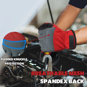 Gants de travail mécaniques pour hommes, respirants, avec paume rembourrée, compatibles écran tactile, adhérence flexible, pour usage quotidien et sécurité. - Product Image 5