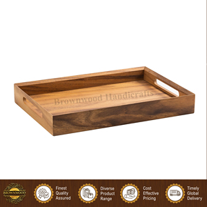 Fournisseur en gros de plateaux de service alimentaire en bois d'acacia faits à la main, au design unique, pour la décoration intérieure, fabriqués en Inde - Product Image 5