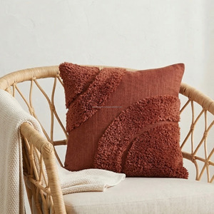 Hotel Grade Tufted Pillow <b>Cover</b> Beautiful Tufted Sustainable Tassel Washable Travel-friendly Tufted 20X20 Cushion <b>Cover</b> - Product Image 5