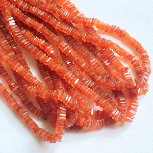 Perles carrées lisses en pierre de soleil naturelle de 4 mm et 5 mm, couleur orange, certifiées IGI, pour la fabrication de bijoux, colliers et bracelets - Product Image 3