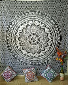 Colcha Mandala para Cama Individual, Tapiz Bohemio de Algodón Hecho a Mano, Decoración del Hogar por Proveedores Indios - Product Image 3