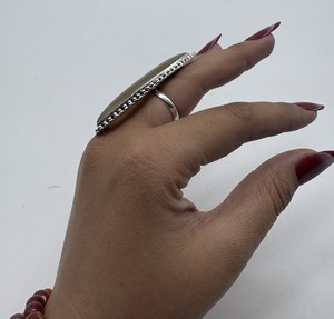 Natural Onyx <b>Ring</b> Silver Plated <b>Ring</b> Handmade Wide Chunky Gemstone <b>Ring</b> Designer Big Stone <b>Ring</b> - Product Image 2