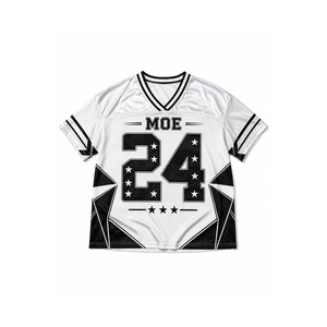 Maillot de football américain unisexe surdimensionné personnalisé pour l'été – Logo et numéro thermocollés de qualité supérieure, T-shirt en maille à séchage rapide OEM - Product Image 3