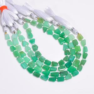 AAA Chrysoprase Faceted Nugget Tumble Shape Gemstone <b>Beads</b> 7x9mm Chrysoprase <b>Beads</b> Semi Precious Loose <b>Beads</b> Jewelry Making Bulk - Product Image 1