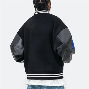 Wholesale Custom Men's Baseball Jacket Warm Winter Varsity Style Single Breasted Comfortable Regular Length Jacket for Men - Product Image 6