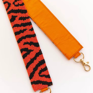 Orange Zebra Print Beaded Shoulder <b>Strap</b> - Product Image 1