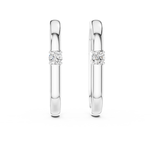 Pendientes de Aro de Plata de Ley 925 con Moissanita Redonda Solitaria, Joyería para Mujer - Product Image 1