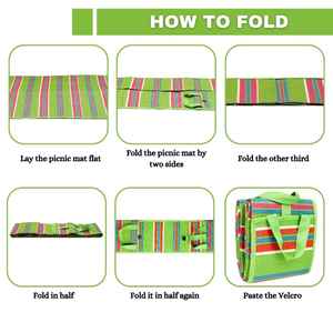 Tapete de Plástico PVC Multicolor para Exteriores, Tapete Plegable para Picnic, Tapete Antideslizante de PVC para Exteriores, Alfombras de Playa Impermeables - Product Image 3