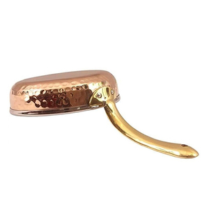Poêle à Frire Classique en Acier Cuivré Martelé avec Poignée en Laiton, Compatible Lave-Vaisselle, Antiadhésive, Écologique, pour Hôtels - Product Image 3