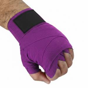 Vendas de boxeo profesionales moradas de 180 pulgadas, elásticas, estilo mexicano, para muñeca, para mujeres y hombres, para entrenamiento de MMA, Muay Thai y Kickboxing - Product Image 3
