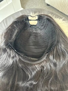 Peluca larga con diseño único en forma de U, cabello humano liso y sedoso, mezcla natural, para fiestas y uso diario, disponible para la venta. - Product Image 3