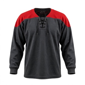 Men's <b>Ice</b> Hockey Jersey Custom Color Long Sleeve Color-Blocked Mesh V-neck Breathable Moisture Wicking Full Sleeve Sports - Product Image 1