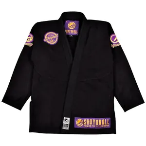 Kimono de BJJ, Uniforme de Artes Marciales, 100% Algodón, Negro, Brasileño, Transpirable, Corte Holgado, Logotipo Personalizado, Shoyorol Lote 60, 440 g/m², Unisex - Product Image 1