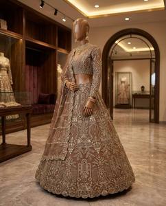 Divyam Creation Embroidered <b>Net</b> Lehenga Choli Set Floor-Length Traditional Wedding Wear for Women India Pakistan Style Spandex - Product Image 4