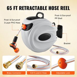 Avvolgitubo da Giardino Retrattile da 30 Metri con Staffa Girevole da 5/8 Pollici Montabile a Parete e Ugello a 9 Getti - Product Image 6