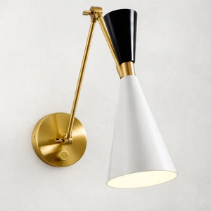 Art Deco Brass Wall <b>Sconce</b> Geometric Design Round Shape White Shade 100% Handmade Indoor <b>Lighting</b> Home Office Home Decor Diwali - Product Image 3
