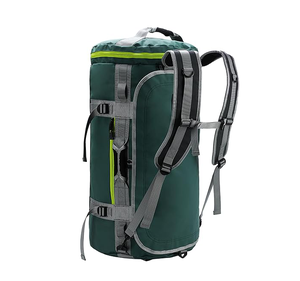 Sac à dos en nylon vert 50-70L avec bretelles réglables et poches latérales pour activités de plein air - Product Image 1