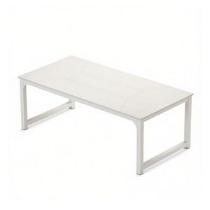 Tavolo da Pranzo in Legno Massello Rettangolare per Interni con Piano in Pietra Sinterizzata e Marmo Assemblato - Product Image 2