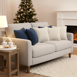 Juego de 6 Fundas de Almohada SOGA de 45 cm, 3 en Color Gris Carbón con Tejido de Cable y 3 en Color Crema con Tejido de Diamante para Sofás de Sala de Estar - Product Image 6