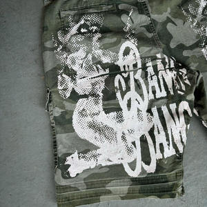 Shorts cargo en jean délavé pour homme OEM, qualité supérieure, denim camouflage, impression numérique personnalisée, streetwear pour l'été - Product Image 4