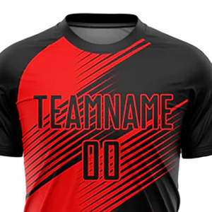 Op maat gemaakt zwart-rood voetbal trainingsuniform met duurzaam, lichtgewicht materiaal en volledige teampersonalisatie - Product Image 5