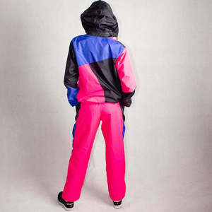 Wholesale Retro 80s 90s Vintage Solid Casual Windbreaker <b>Set</b> Women Men Hooded Tracksuit <b>Waterproof</b> Sportswear Neon Jogging Suit - Product Image 2