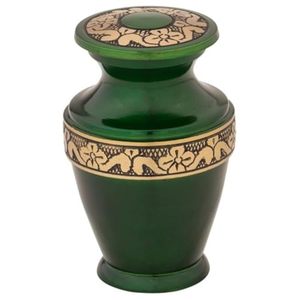 Elegant Brass <b>Keepsake</b> Cremation Urn <b>Memorial</b> Ash Holder Featuring Decorative Secure Threaded Lid And Premium Surface Finish - Product Image 2