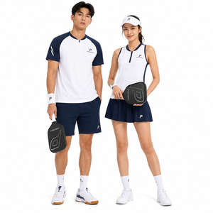 Ensemble de vêtements de sport unisexe personnalisé pour la vente en gros : T-shirt et short respirants, anti-humidité et à séchage rapide pour le pickleball - Product Image 3