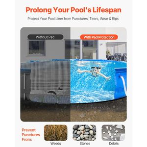 Bâche de piscine ronde de 18 pieds, durable, en géotextile recyclé, avec protection anti-perforation, forme ovale - Product Image 2