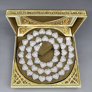 สร้อยคอเทนนิสเพชรโมอิสซาไนต์เงินแท้ 925 ขนาด 6 มม. ดีไซน์รูปหัวใจแบบใหม่ สายโซ่เส้นเล็กสำหรับผู้หญิง สีทองคำขาว - Product Image 2