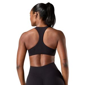 เสื้อชั้นในกีฬาแบบ Racerback สำหรับผู้หญิงผิวสี ผ้าเนื้อนุ่ม ยืดหยุ่นได้ดี เหมาะสำหรับออกกำลังกาย โยคะ ฟิตเนส วิ่ง และฝึกซ้อม - Product Image 2