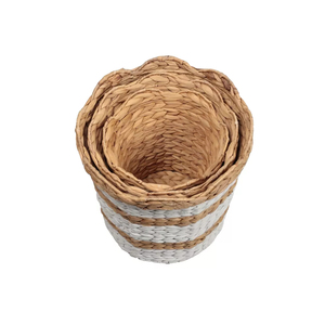 Water Hyacinth Basket Hot Sale Handmade Natural Eco Friendly Multi Use Storage Organizer Home Decor Wholesale Manufacturer - Product Image 3
