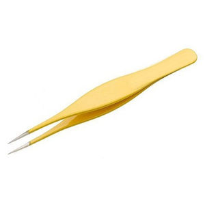 Pinzas para Pestañas de Acero Inoxidable Amarillo de Precisión, Punta Suave, Herramienta Multiusos - Product Image 1