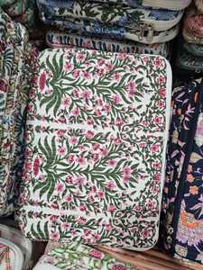 Cotton <b>Laptop</b> Sleeve 14 Inch Quilted Protective <b>Case</b> with Soft Inner Padding for Office College Meetings and Daily Commuting - Product Image 4