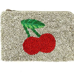 Pochette à Monnaie Vintage Artisanale Broderie Art Déco Perles et Fil de Verre Design Unique pour Fêtes de Noël - Product Image 3