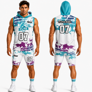 IRONCLAD ELITE Men Full Sleeve Hooded Flag Football Jersey Set Sublimated for Gold Team Uniforms Regular Fit 100% Polyester - Product Image 6