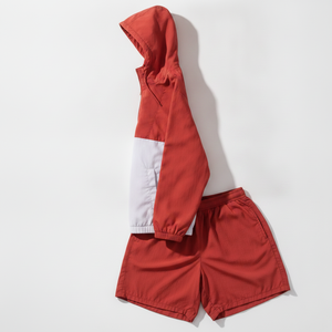 Conjunto de Chaqueta con Capucha y Pantalones Cortos para Hombre, Color Rojo, Estilo Casual, Otoñal, Resistente al Viento, Transpirable, Tejido de Poliéster, Logotipo Personalizado - Product Image 3