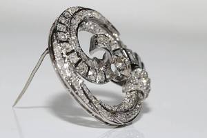 Luxury <b>Art</b> Nouveau Brooch <b>Pin</b> 925 Silver Moissanite Multi Shape Diamond Antique Style Jewelry for Women Elegant Party Gift - Product Image 3