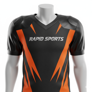 Custom Winter Adult American Football Uniform Set | Lightweight 100% Polyester Short Sleeve V-neck <b>Athletic</b> Fit | Front Custom - Product Image 1