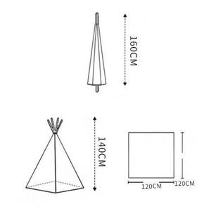 Teepee Tent for Kids with Quilted Soft Base Windproof Metal <b>Frame</b> Four-Season Play Tent for Outdoor Party Camping Custom Layers - Product Image 5