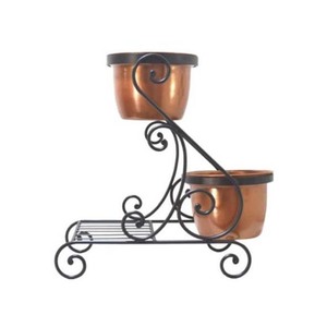 Soporte decorativo de metal para macetas, para interior y exterior, estilo vintage, de fabricante indio. - Product Image 4
