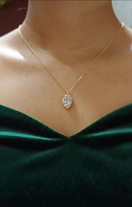 Water <b>Drop</b> Cubic Zirconia Pendant Necklace 18K Gold Plated Alloy <b>Box</b> Chain Women's Classic Everyday Jewelry - Product Image 3