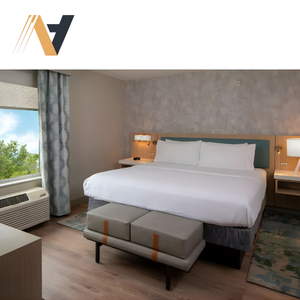 Ensemble de meubles de chambre à coucher d'hôtel moderne et réglable, taille Queen, pour les projets de rénovation et de conversion de l'Hilton Garden Inn - Product Image 1