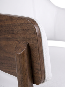 Modern Farmhouse Upholstered <b>Wooden</b> <b>Dining</b> <b>Chair</b> with <b>White</b> Seat Back for <b>Dining</b> Rooms Coffee Shops & Hotels - Product Image 3