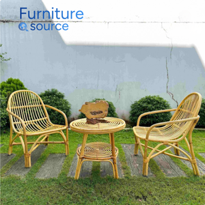 Sillón de Ratán Impermeable, Cómodo y Ligero, con Marco de Bambú Natural, Diseño Tropical de Espuma, para Comedor, Hotel, Resort, Villa, Patio - Product Image 3