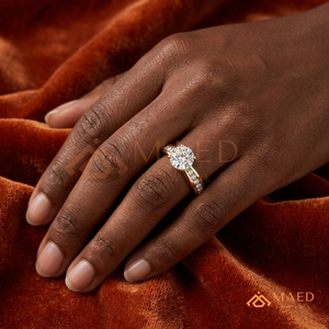 Anillo de Moissanita de Corte Redondo, Anillo de Compromiso de Oro para Mujer, Joyería de Aniversario, Regalo, Estilo de Moda Estadounidense, Diseños Elegantes - Product Image 4